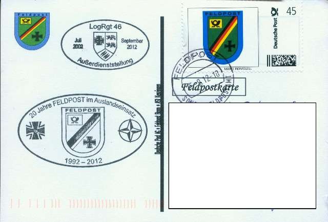 Motiv: Diez, Beschriftung "Deutsche Post AG Feldpost Bonn, ASt Kenzingen"