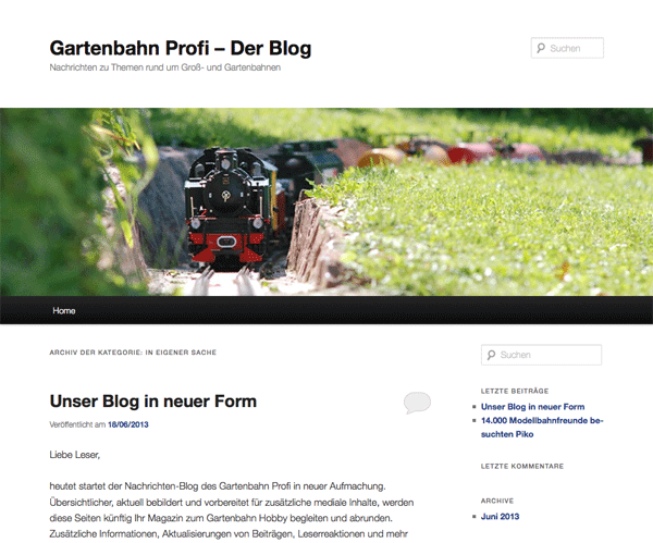 Gartenbahn Profi Blog