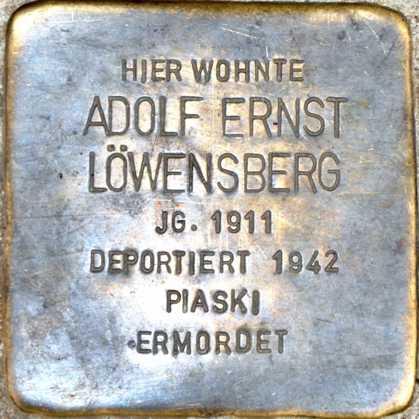 Stolperstein von: Adolf Ernst Löwensberg