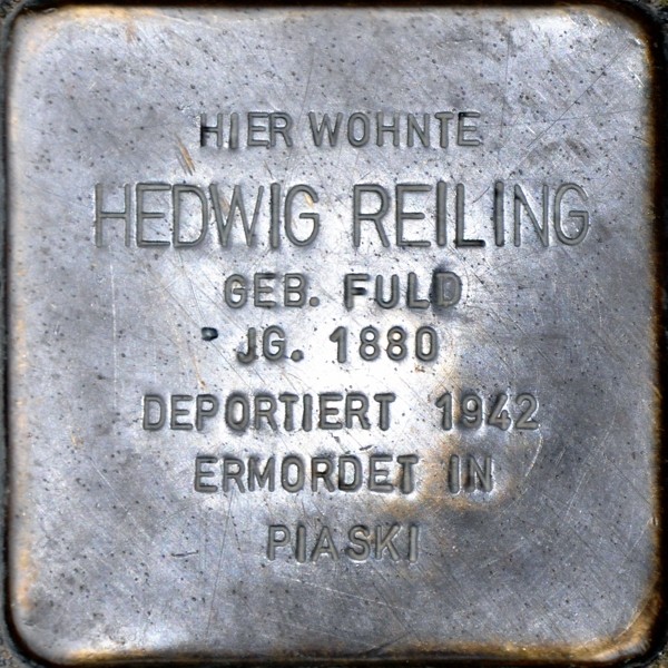 Stolperstein von: Hedwig Reiling
