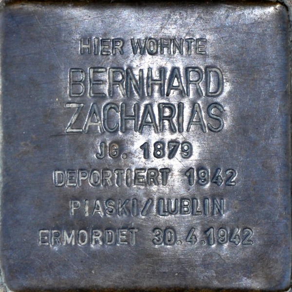 Stolperstein von: Bernhard Zacharias