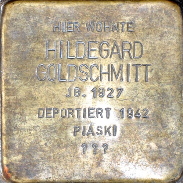 Stolperstein von: Hildegard Goldschmitt