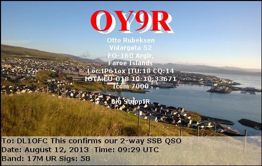 OY9R Faroe Island.