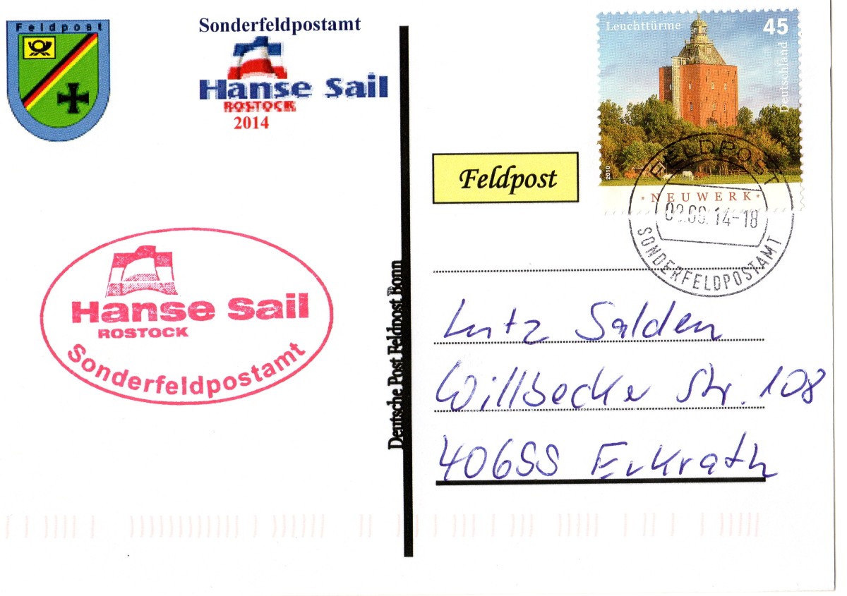 Rückseite: Beschriftung, "Deutsche Post,Feldpost Bonn"