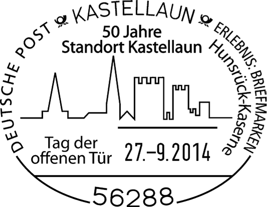 Briefmarken 50 Jahre Standort Kastellaun Hunsrück-Kaserne Tag der offenen Tür