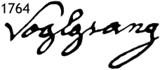 Schreibweise Voglgsang im Jahre 1764