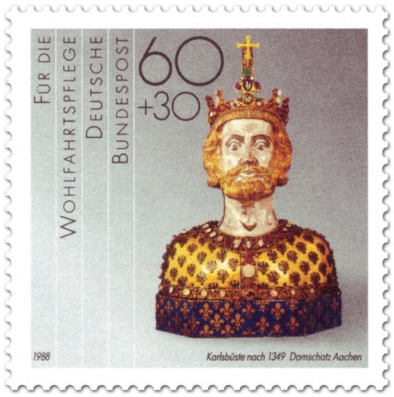 Briefmarke Büste Karl der Große