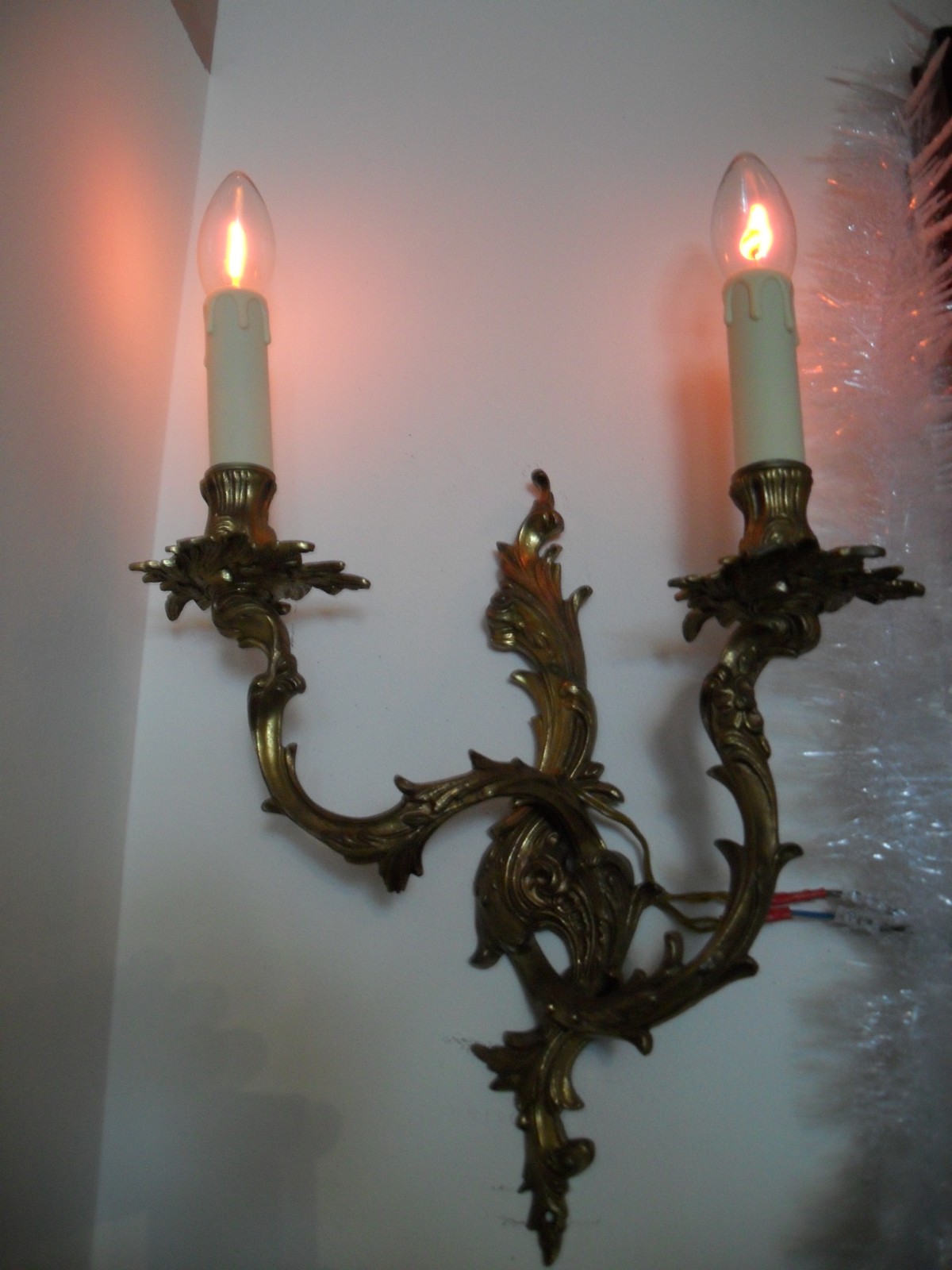 L19 Seitenlampen Kerzen doppel Bronze Paar 