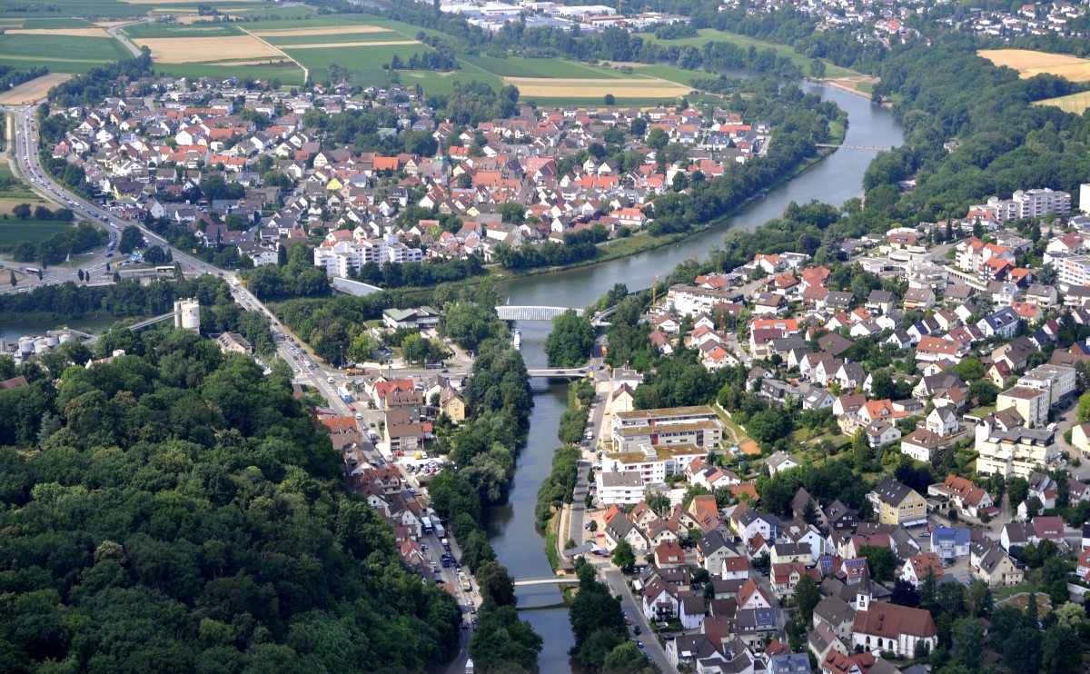 Hubschrauberaufnahme Remseck am Neckar