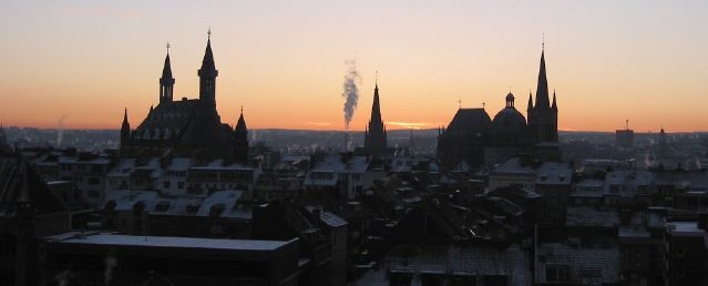 Aachen an einem kalten Wintermorgen