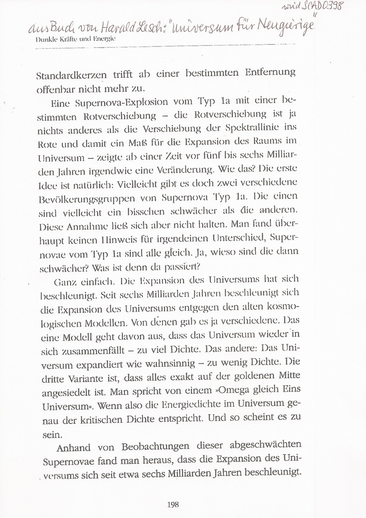 Seite 198 aus Buch "für Neugierige" von  H.Lesch