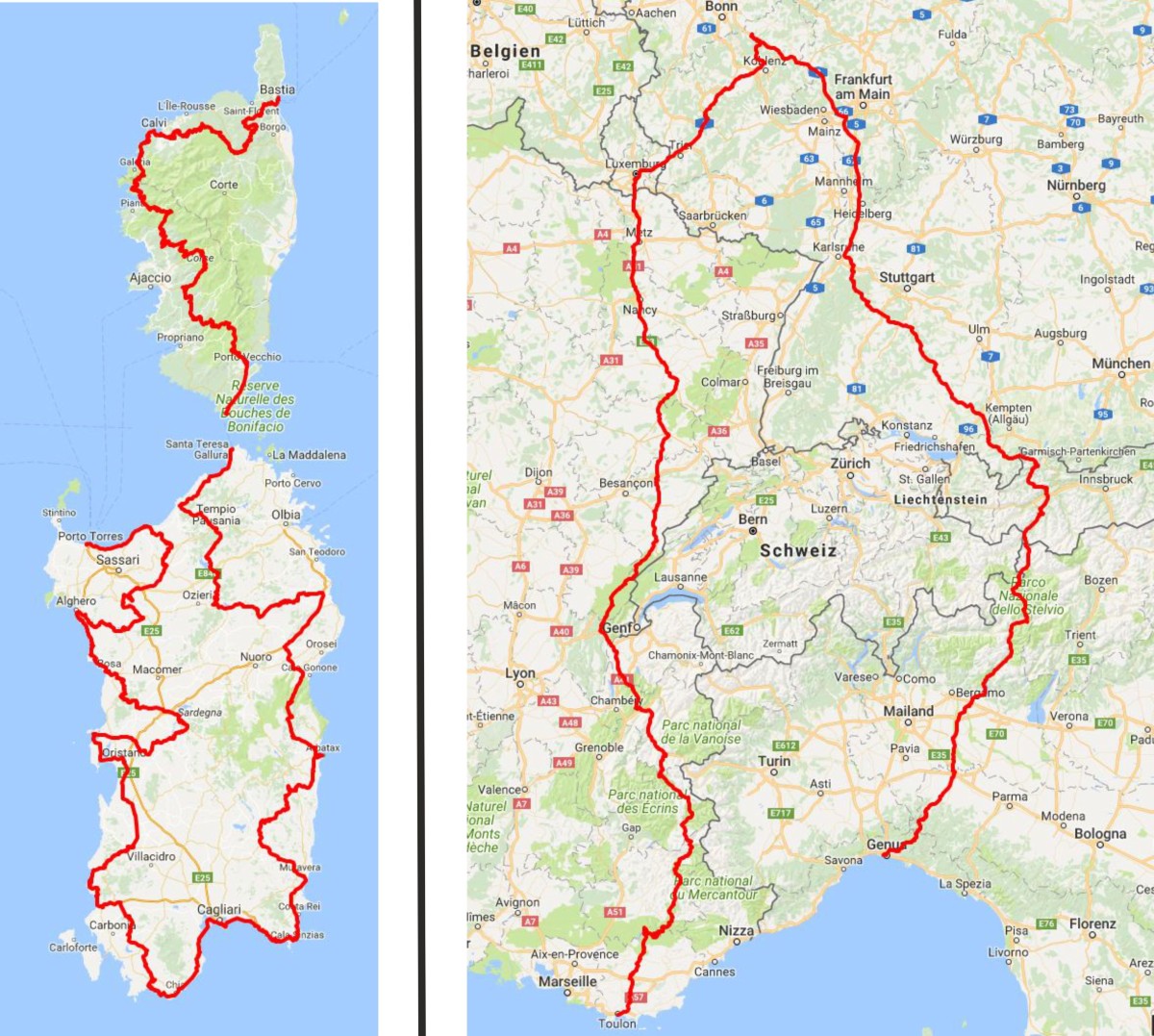 Motorradtour Sardinien Korsika