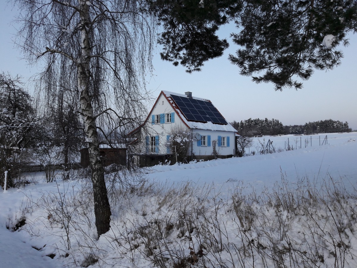 Ferienhaus in Tauchersdorf bei Schnee im Winter