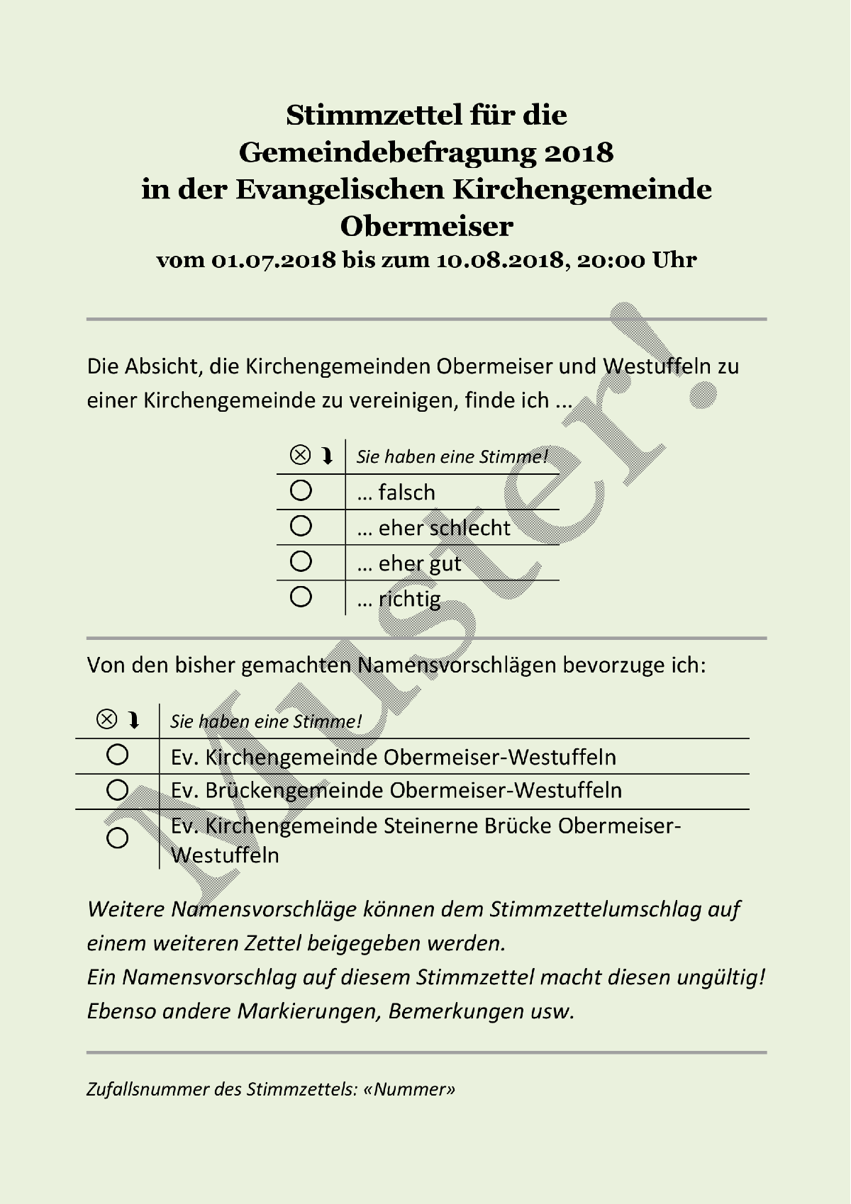 Stimmzettelmuster Obermeiser
