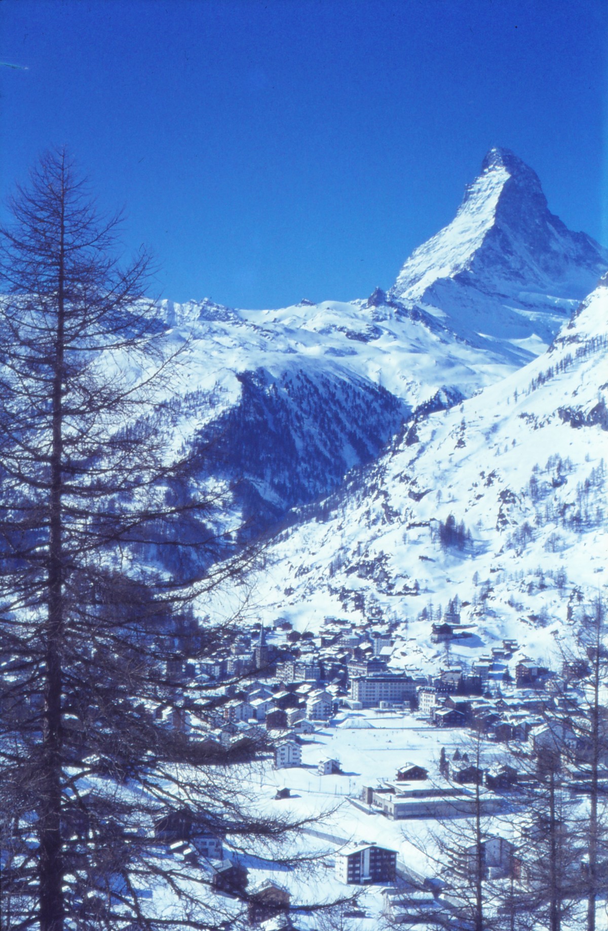 Zermatt, Dorf mit Matterhorn