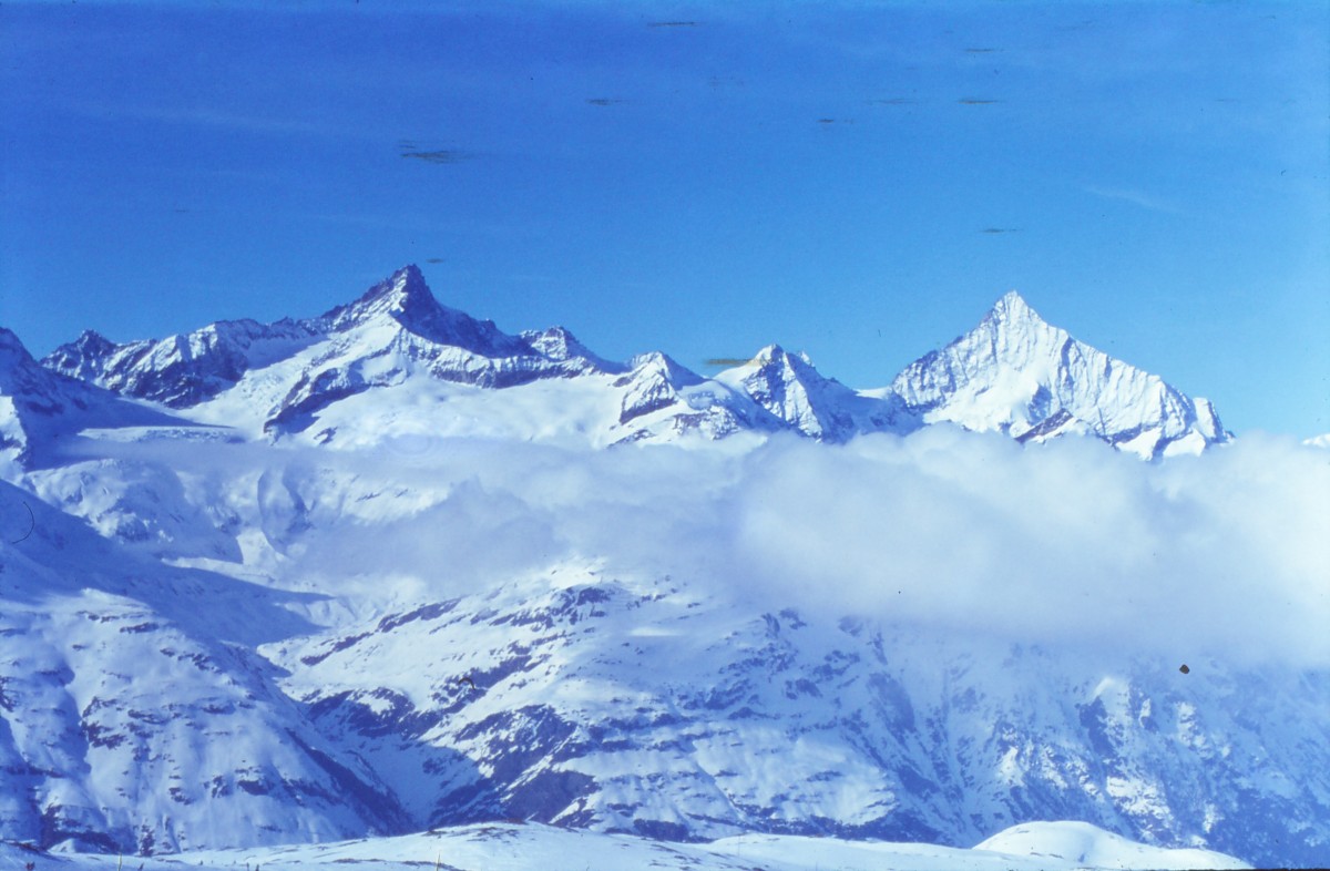 Zermatt, Gornergrat, Wolke vor Gipfeln