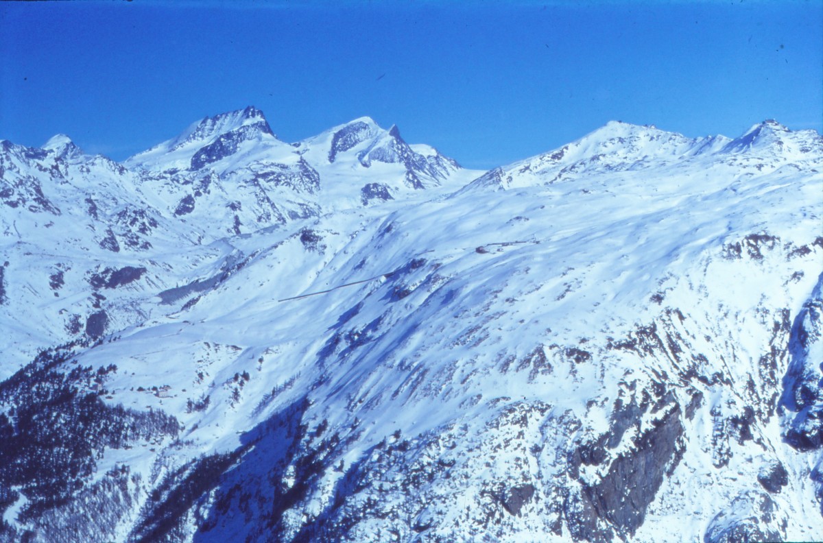 Zermatt, Berge mit Gornergrat-Bahn