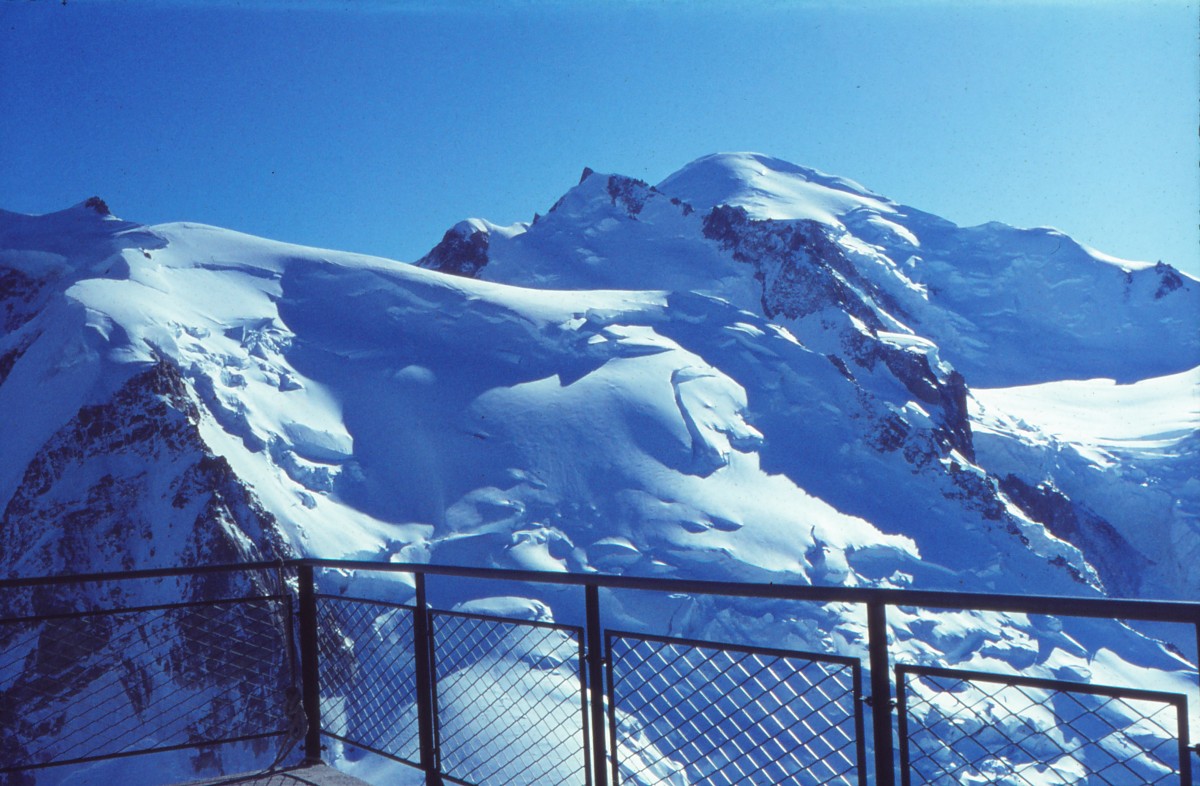 Aiguille du Midi, Terrasse mit Mont Blanc