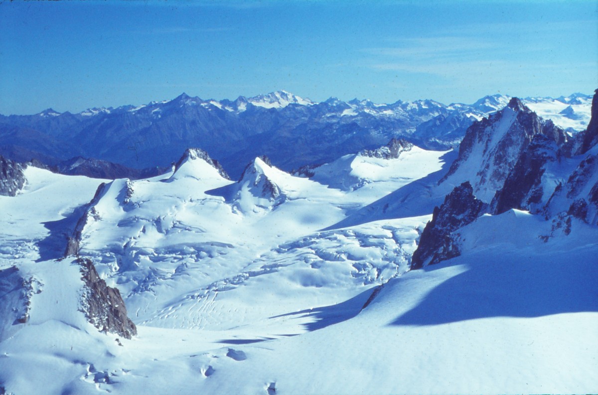 Aiguille du Midi, Gipfel und Gletscher