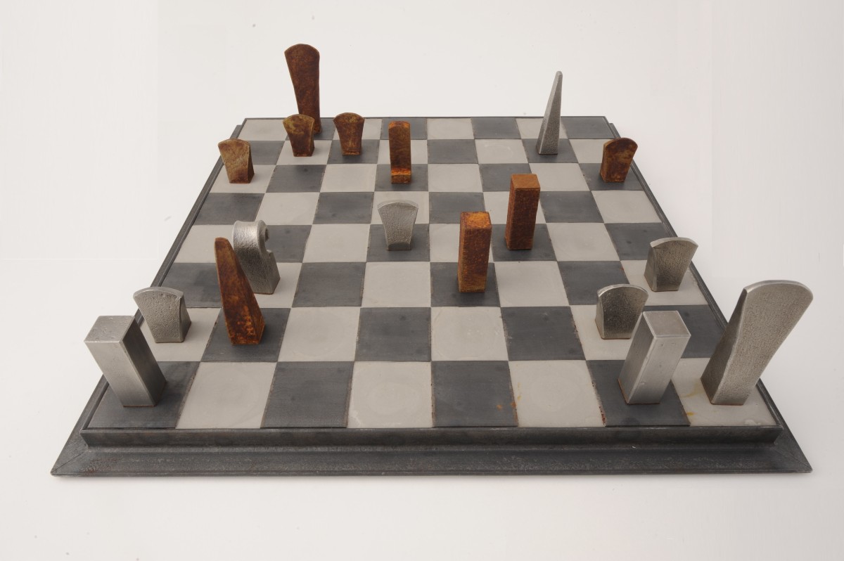 Chess game of blacksmith forged steel