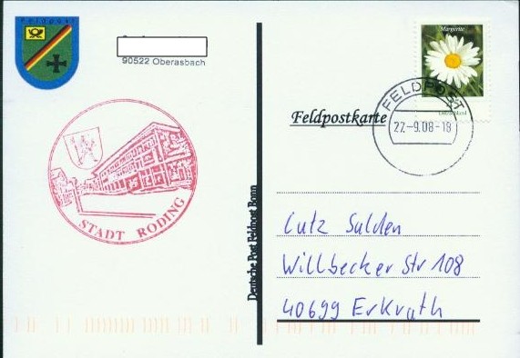 Bildpostkarte: Beschriftung "Deutsche Post Feldpost Bonn"