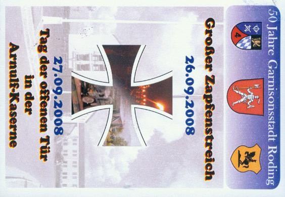 Motiv: 50 Jahre Garnisonsstadt Roding Bild- Feldpostkarte Beschriftung "Deutsche Post Feldpost Bonn",