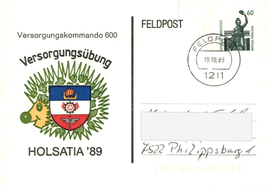 Postkarte mit eingedruckter Marke 60 Pf Bavaria München