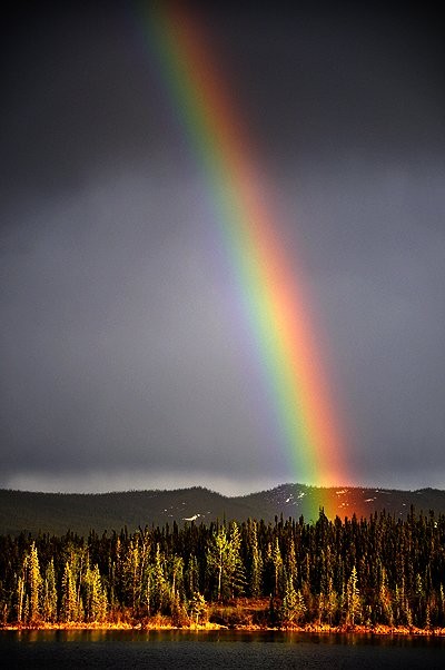 Regenbogen Alaska Hwy im Yukon 