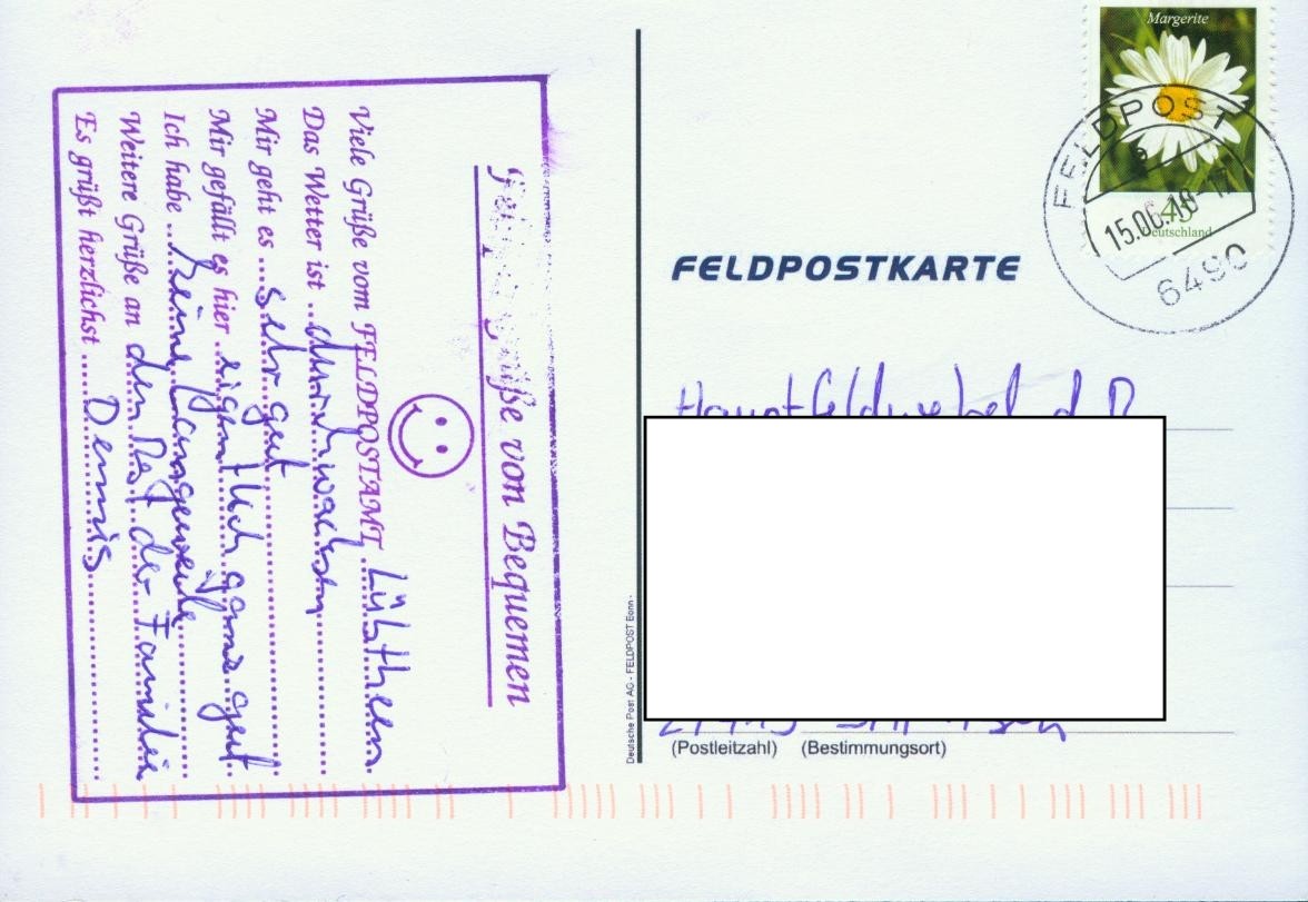 Motiv: ILÜ 2010 Beschriftung "Deutsche Post AG Feldpost Bonn"