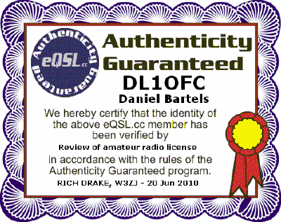 eQSL Authentic Guaranteed.