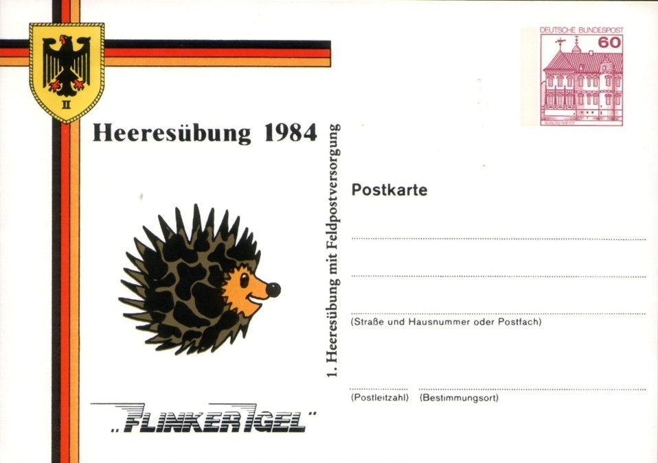 Postkarte mit eingedruckter Marke 60 Pf Schloss Rheydt