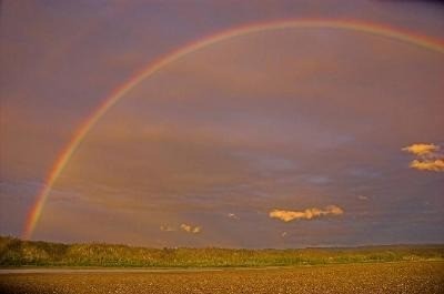 Regenbogen am Yukon River in Alaska