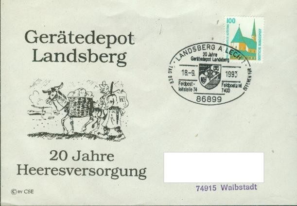 T.d.o.T.20 Jahre Gerätedepot Landsberg, Feldpostleitstelle 74, Feldpostamt 7400