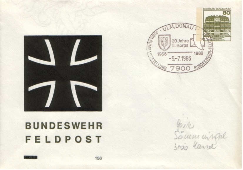 30 Jahre II. Korps 1956 -1986 Ulm 5. Junli 1986, Ausstellung Bundeswehr - Feldpost