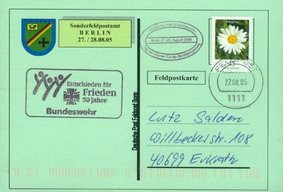 Motiv: Feldpostamt Berlin 2005, Beschriftung "Deutsche Post Feldpost Bonn"